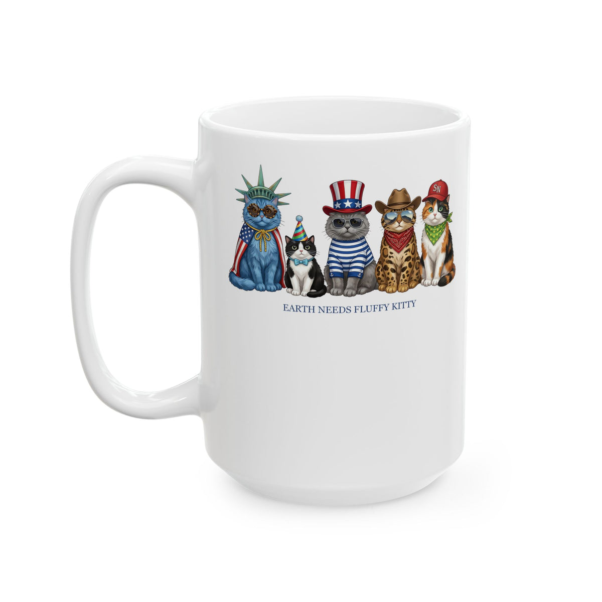 Earth Needs Fluffy Kitty Ceramic Mug