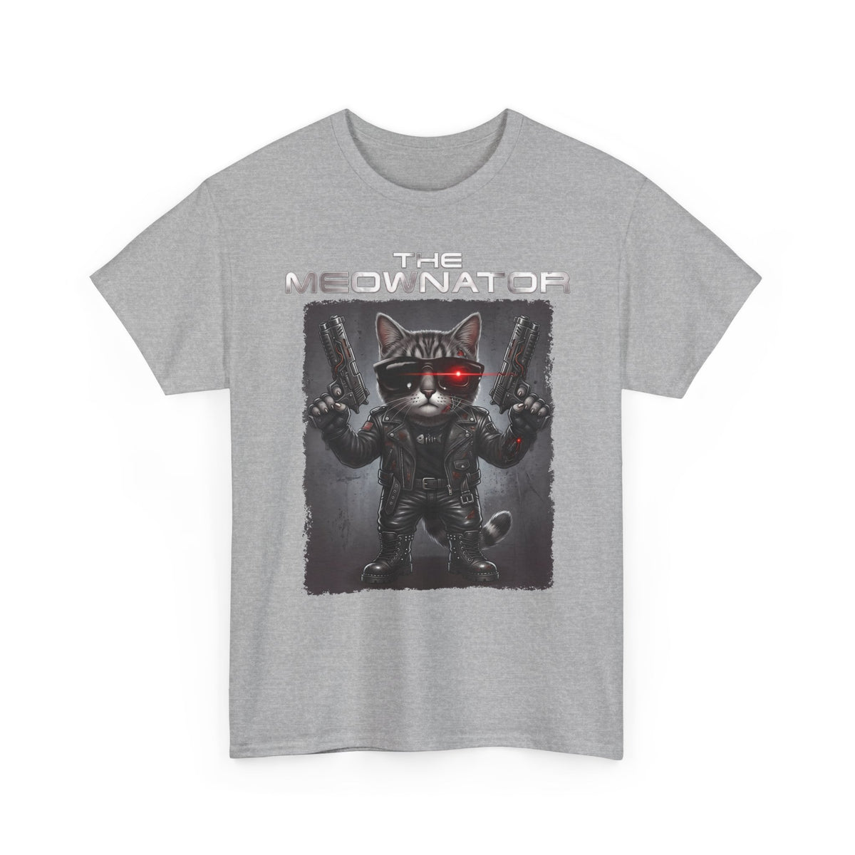The Meownator T-Shirt — Funny Sci-Fi Cyborg Cat Parody Tee