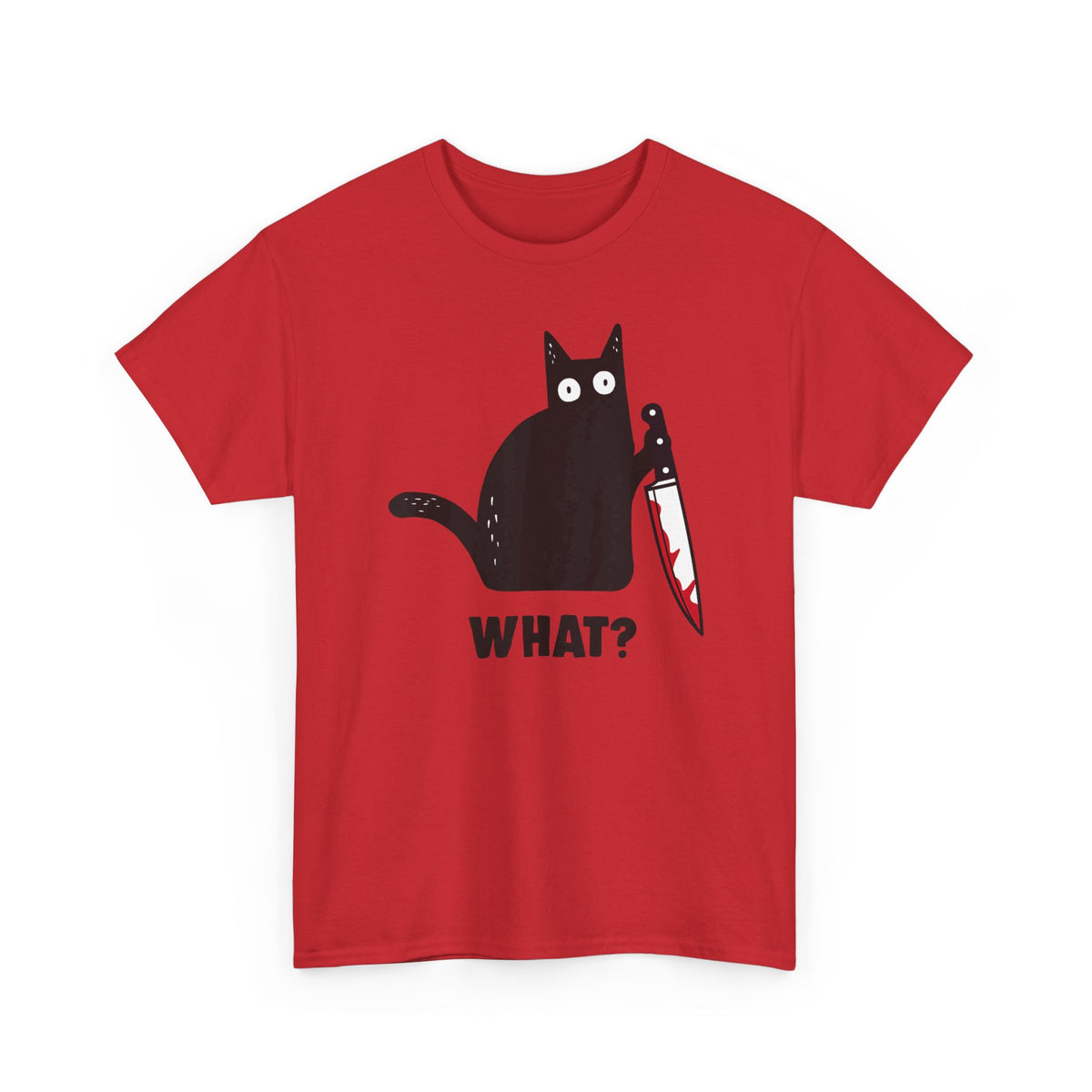 "WHAT?" Cat Funny Horror T‑Shirt