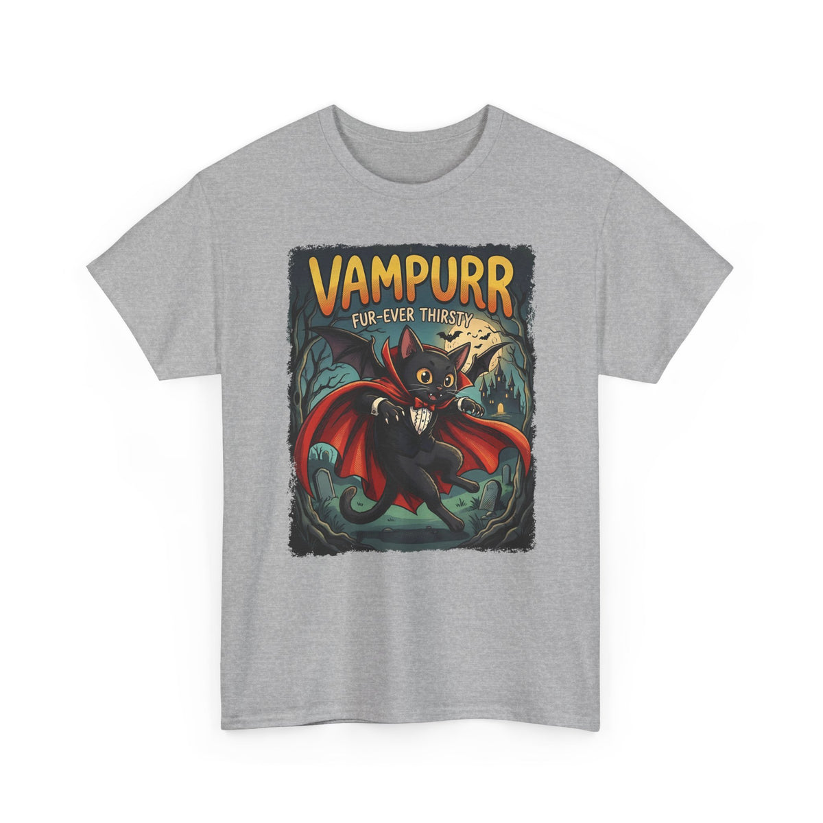 Vampurr 'Fur-ever Thirsty' Cat Vampire T-Shirt