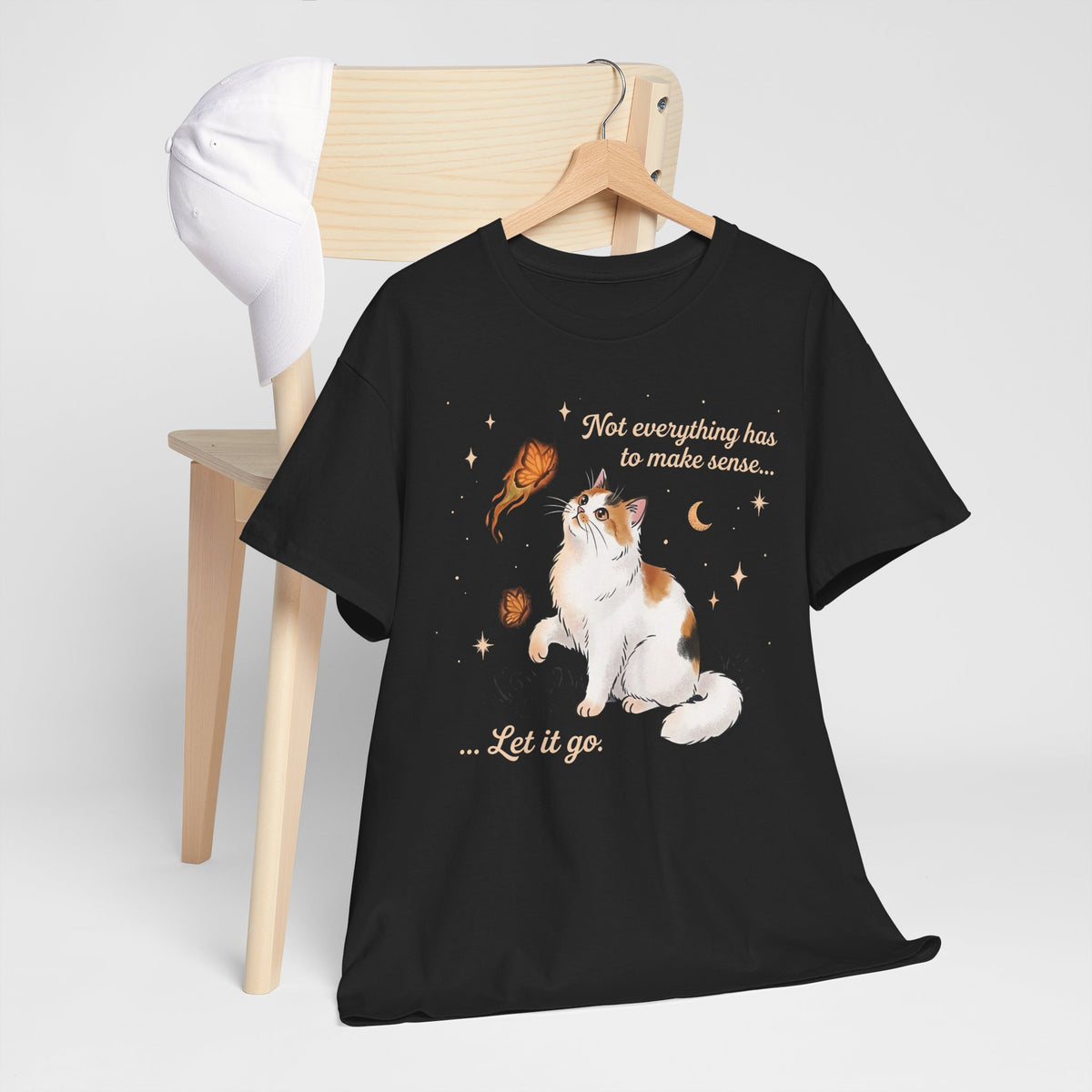 Vintage Whimsical Cat T-Shirt — Spiritual Quote Graphic Tee