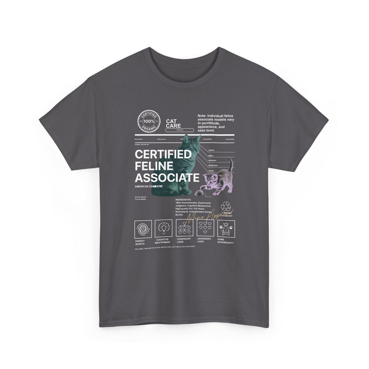 Certified Feline Associate T-Shirt — Funny Cat Lover Tee