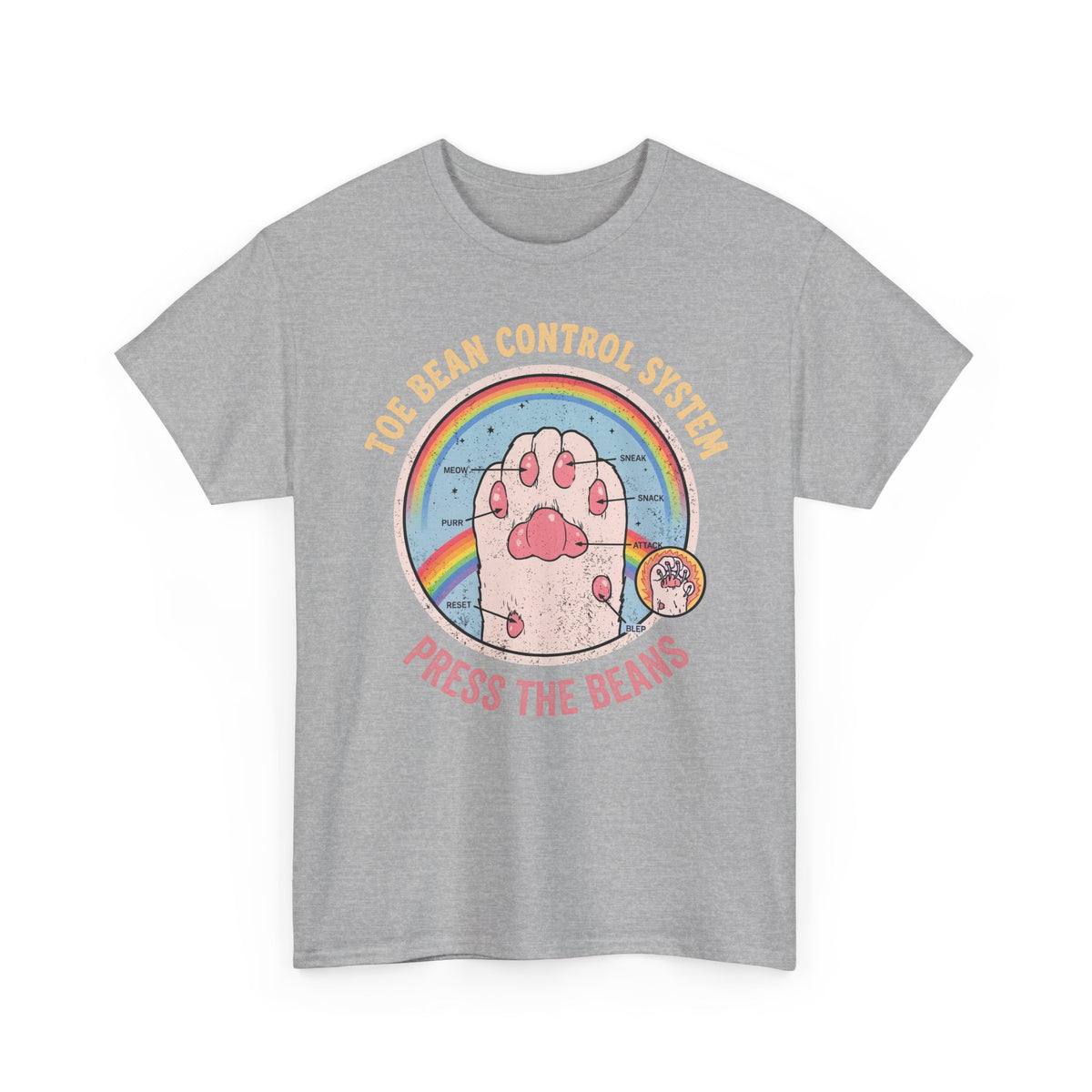 Toe Bean Control System T-Shirt — Funny Cat Paw Infographic Tee