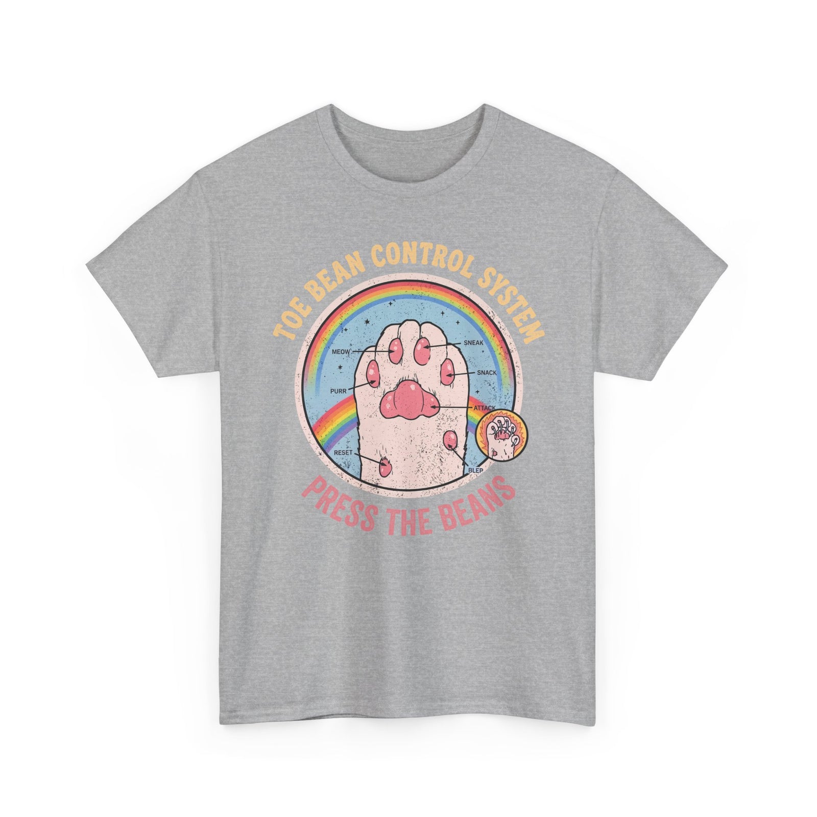 Toe Bean Control System T-Shirt — Funny Cat Paw Infographic Tee
