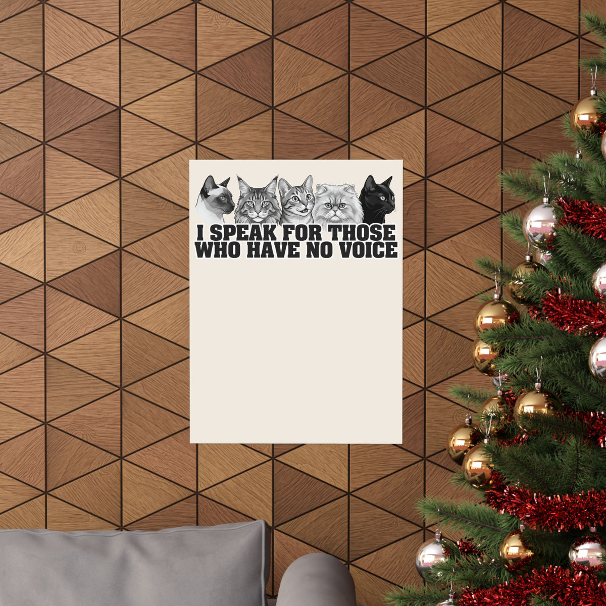 Cat Lover Poster — "I Speak for Those Who Have No Voice" Animal Rescue Poster