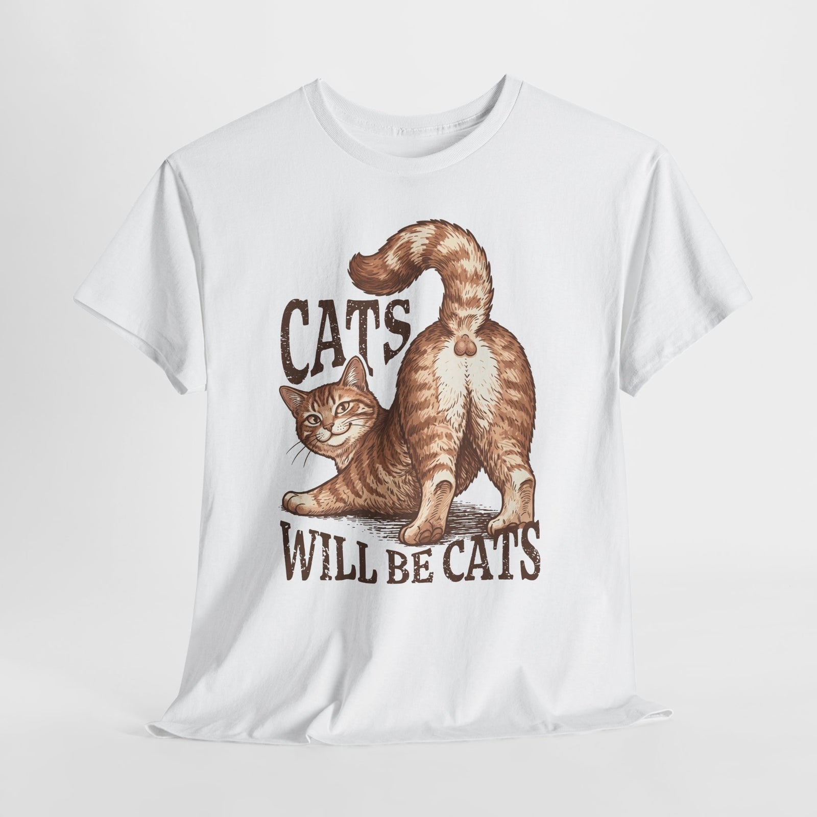 Cats Will Be Cats T-Shirt — Funny Retro Ginger Cat Tee for Cat Lovers
