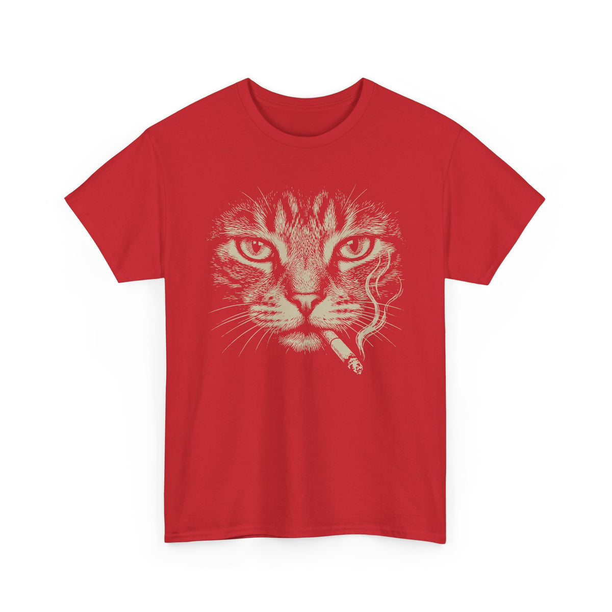 Smoking Cat T-Shirt — Vintage Grunge Cat Graphic Tee