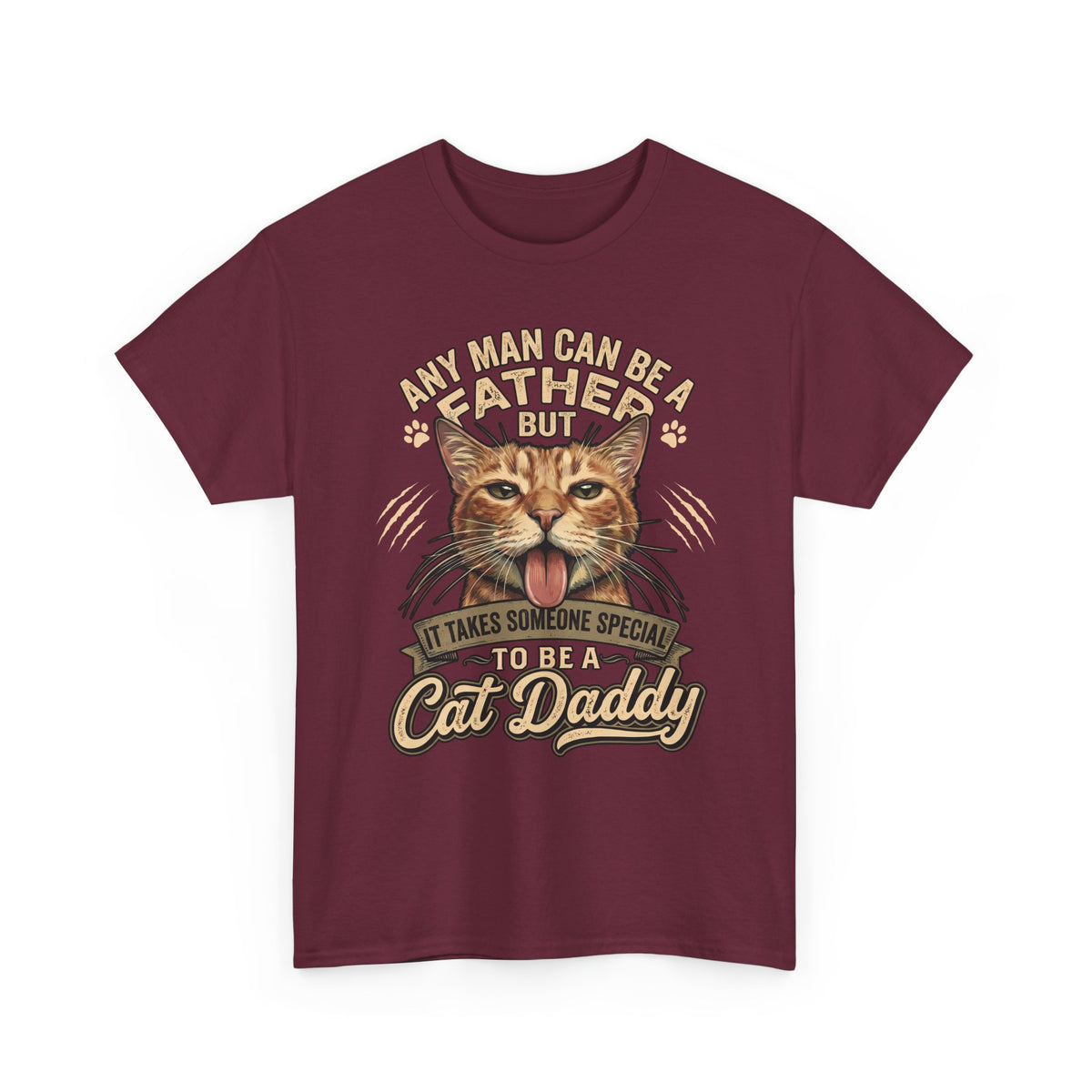 Cat Daddy Father's Day T-Shirt — Funny Orange Tabby Blep Graphic Tee
