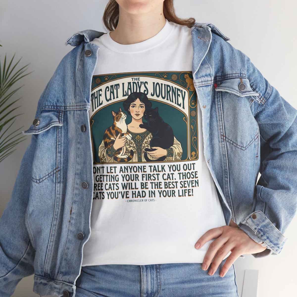 Cat Lady Journey T‑Shirt — "The Cat Lady's Journey" Vintage Cat Lover Tee