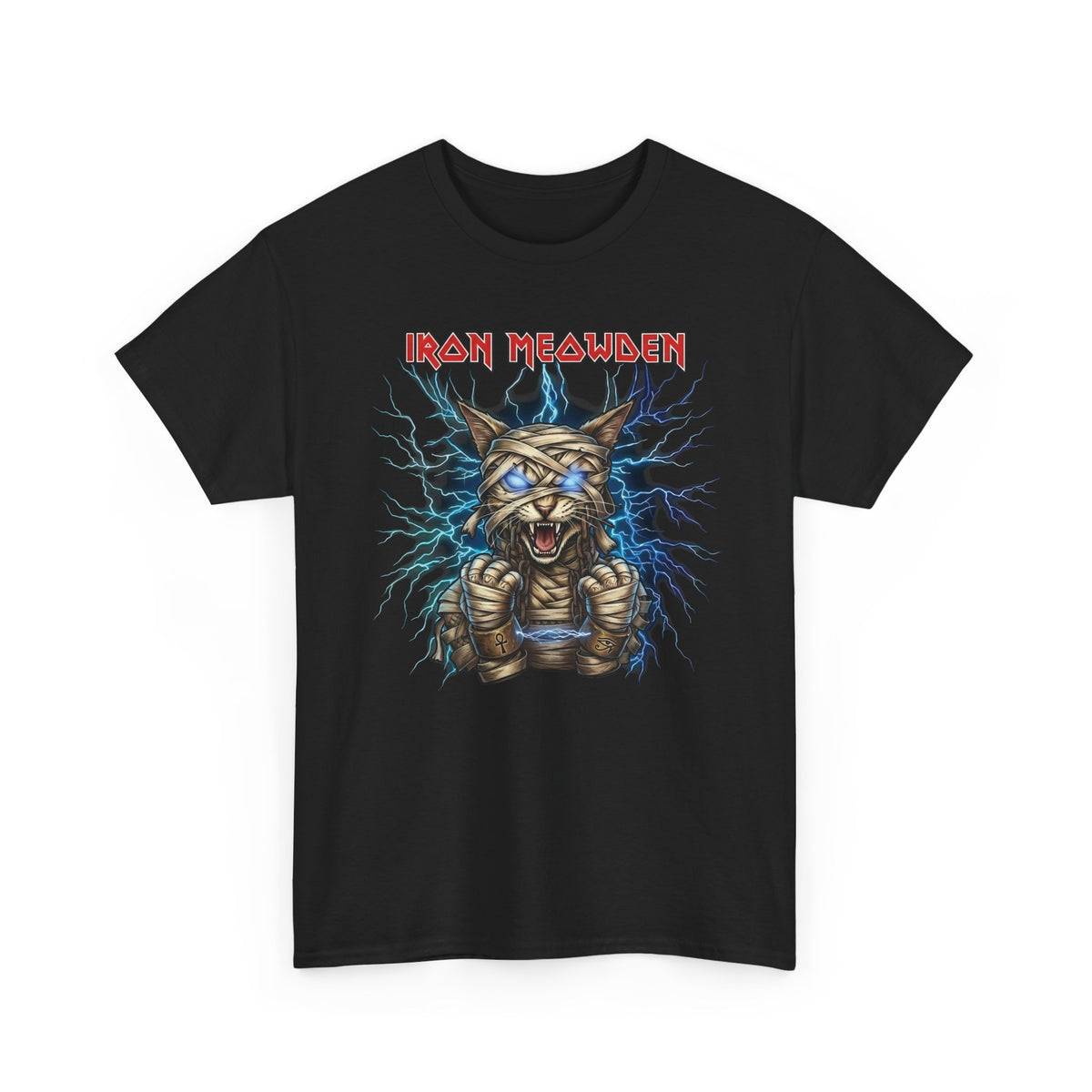 Iron Meowden Cat T-Shirt — Heavy Metal Kitty Graphic Tee