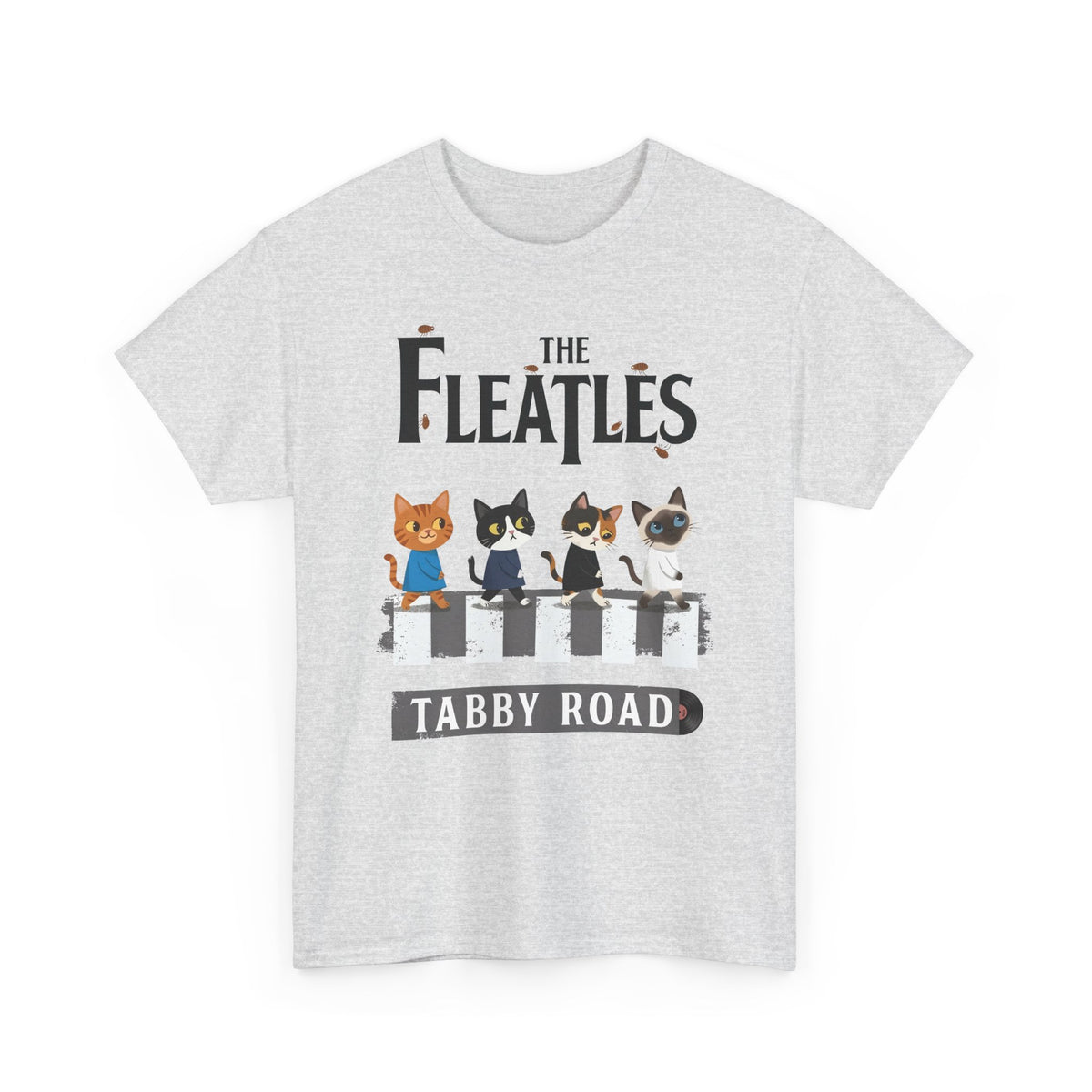 Fleatles Parody Cat T-Shirt — Retro Beatles-Inspired Cat Band Tee
