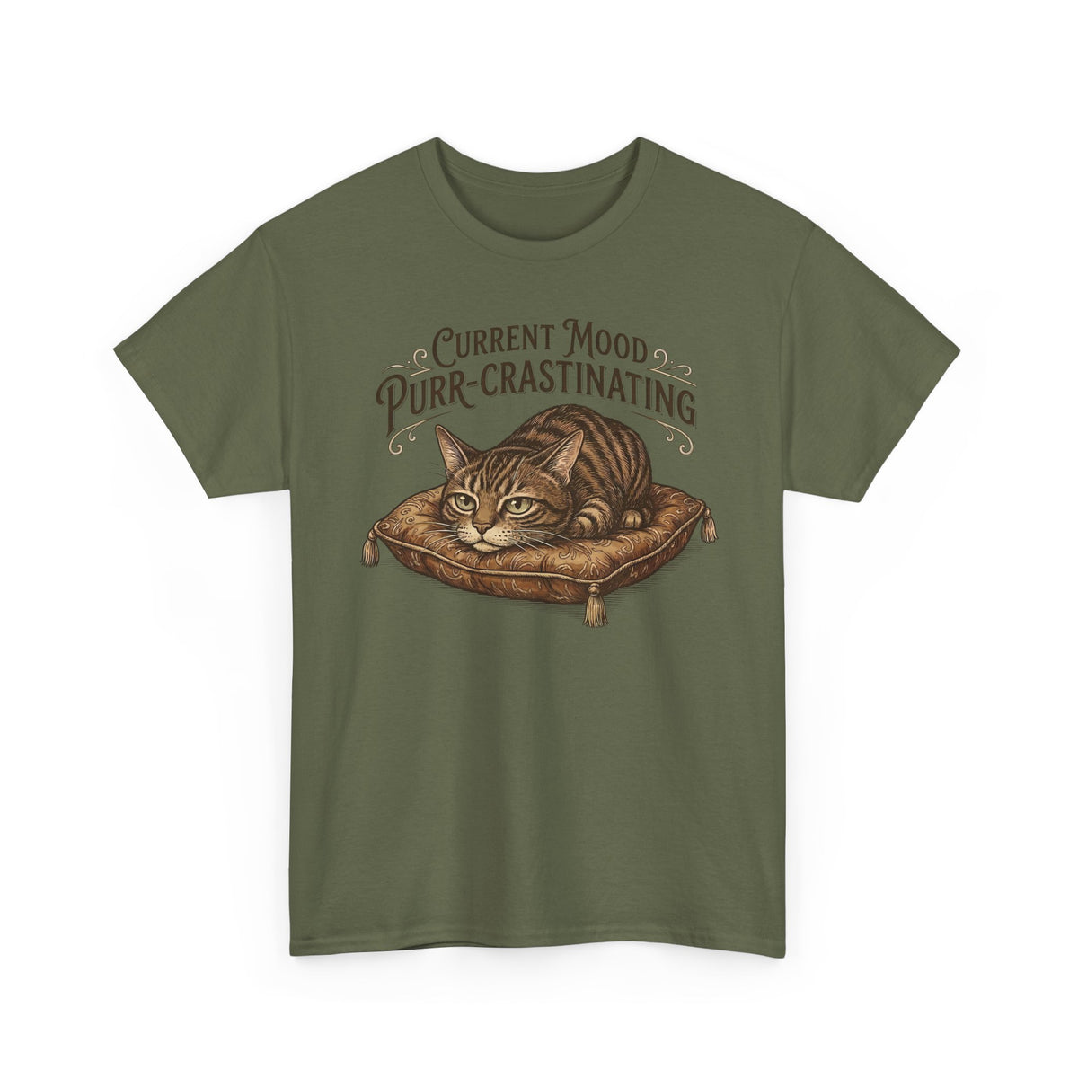 Current Mood: Purr-Crastinating Cat T-Shirt