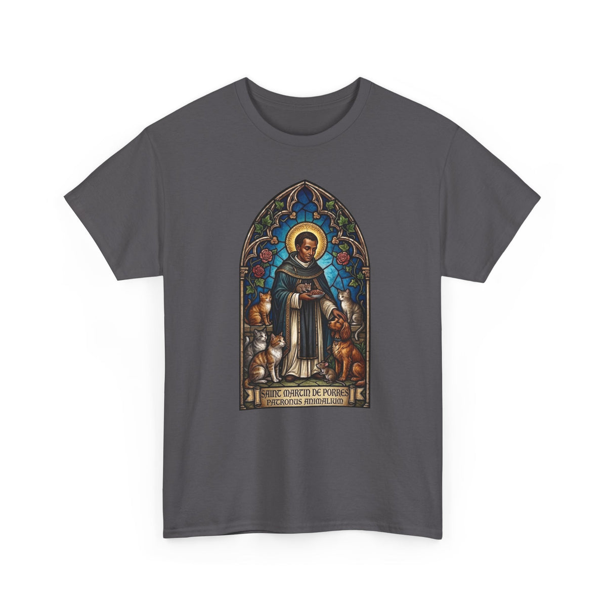 Saint Martin de Porres Cat Lovers T-Shirt — Patron of Animals Tee