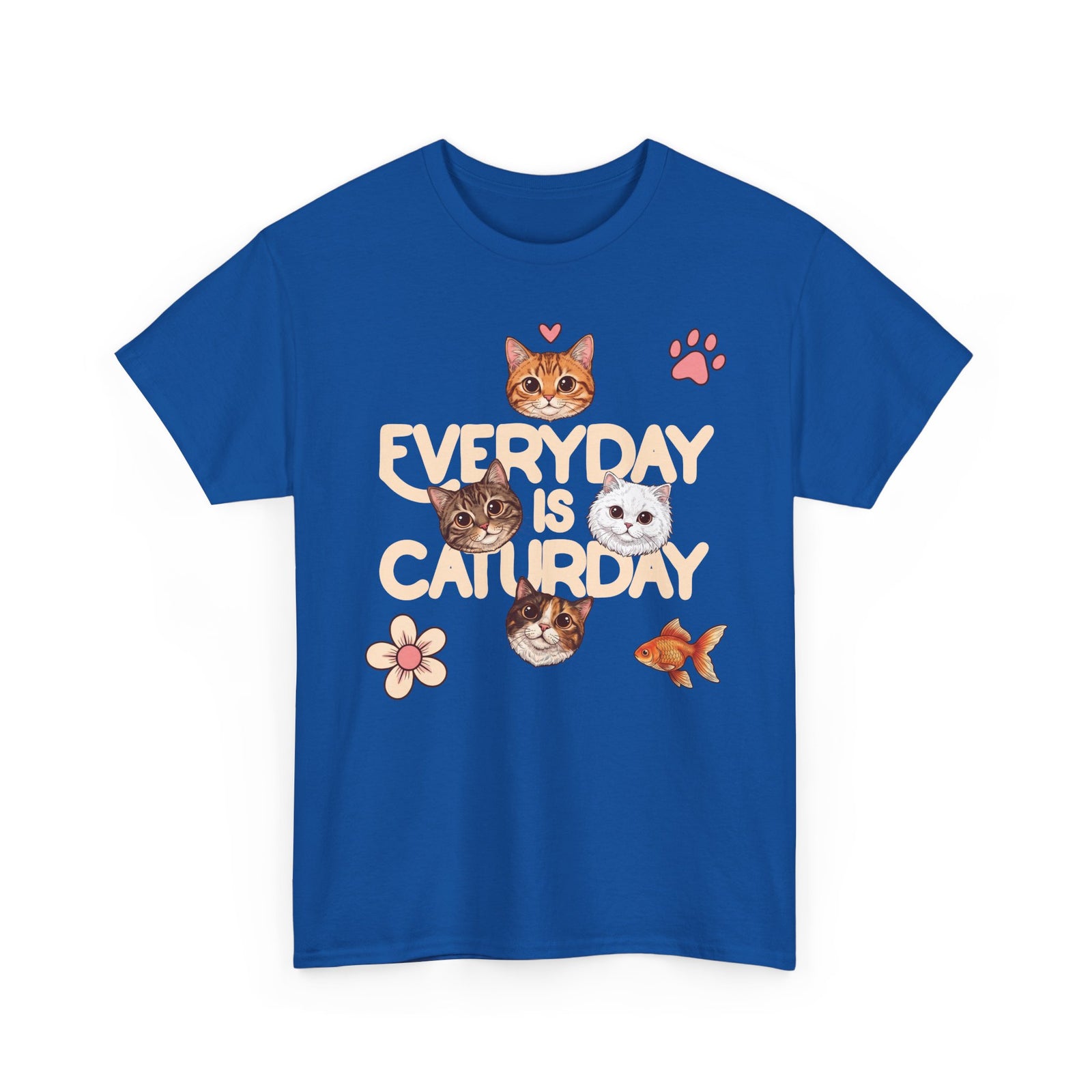 Everyday Is Caturday T-Shirt — Cute Whimsical Four Cats Graphic Tee