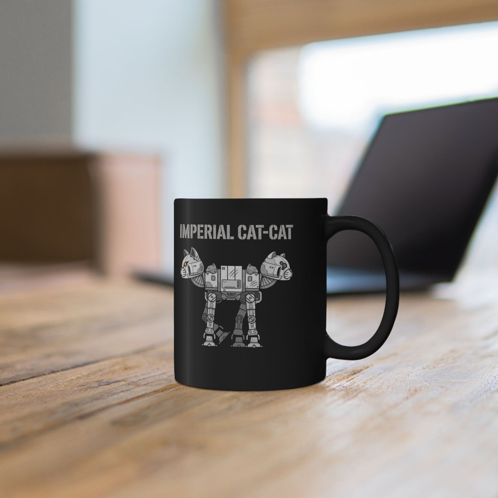 Imperial Cat-Cat Black Mug — Regal Cat Graphic Mug
