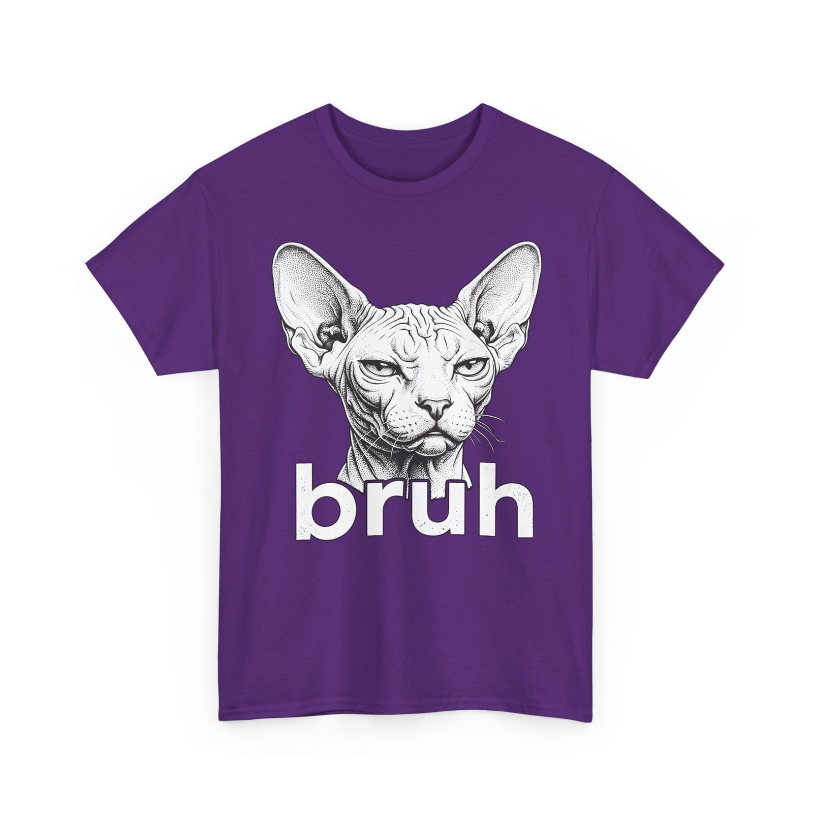 Bruh Sphynx Cat T-Shirt — Funny Unimpressed Hairless Cat Meme Tee