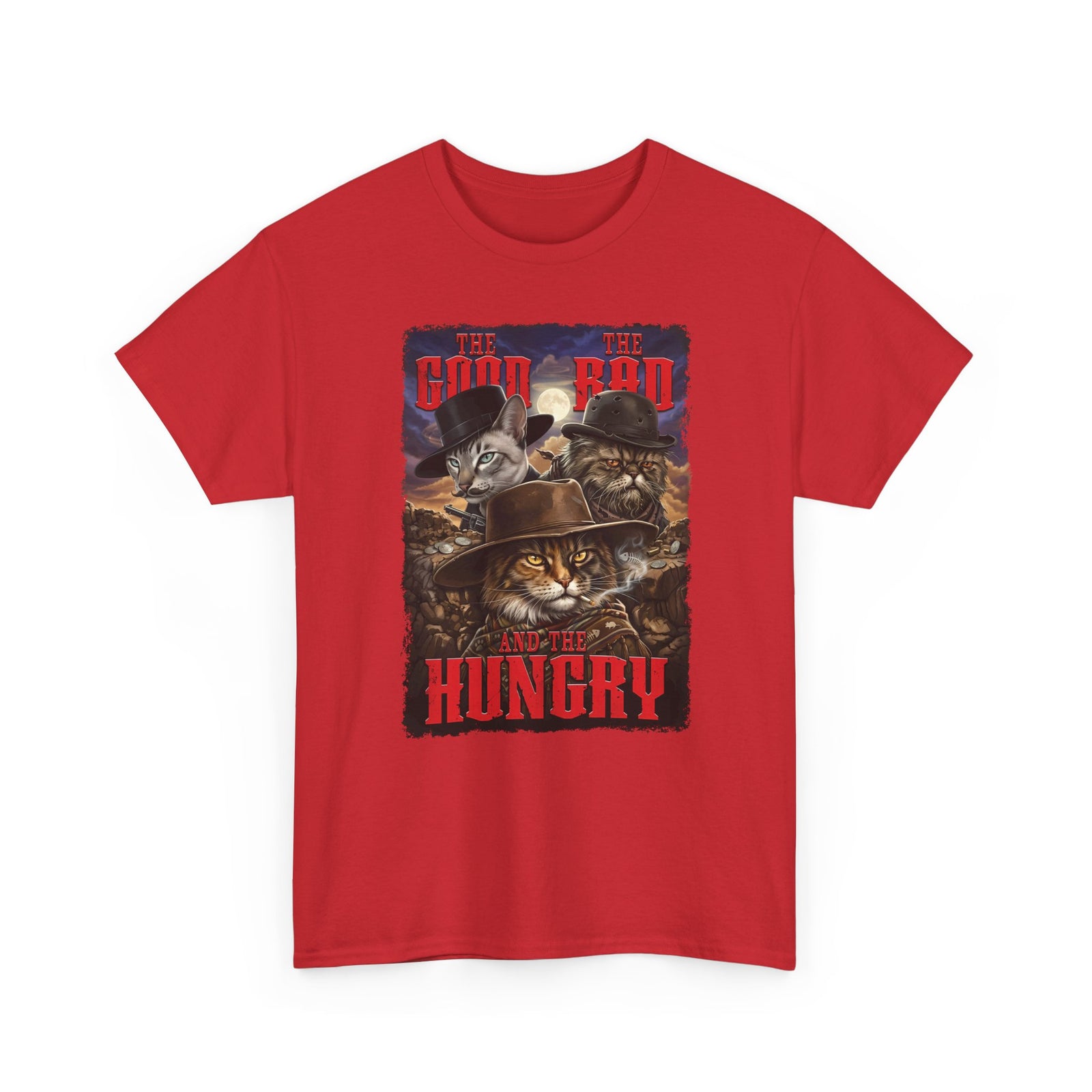 The Good The Bad The Hungry — Cat Parody T-Shirt