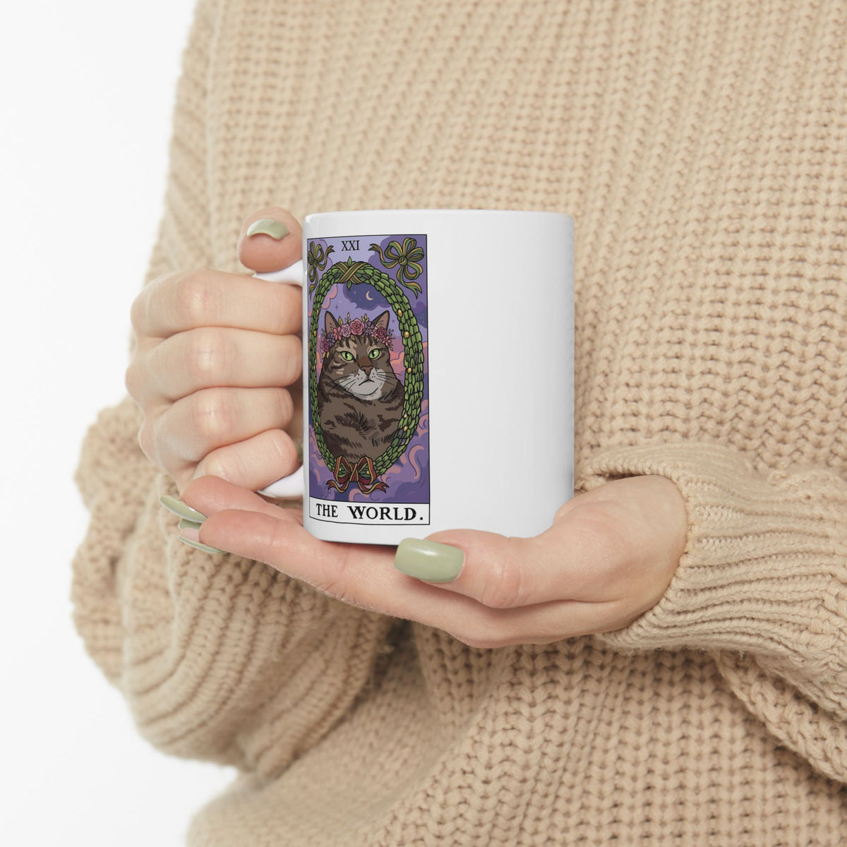 Cat the World Tarot Card Ceramic Mug