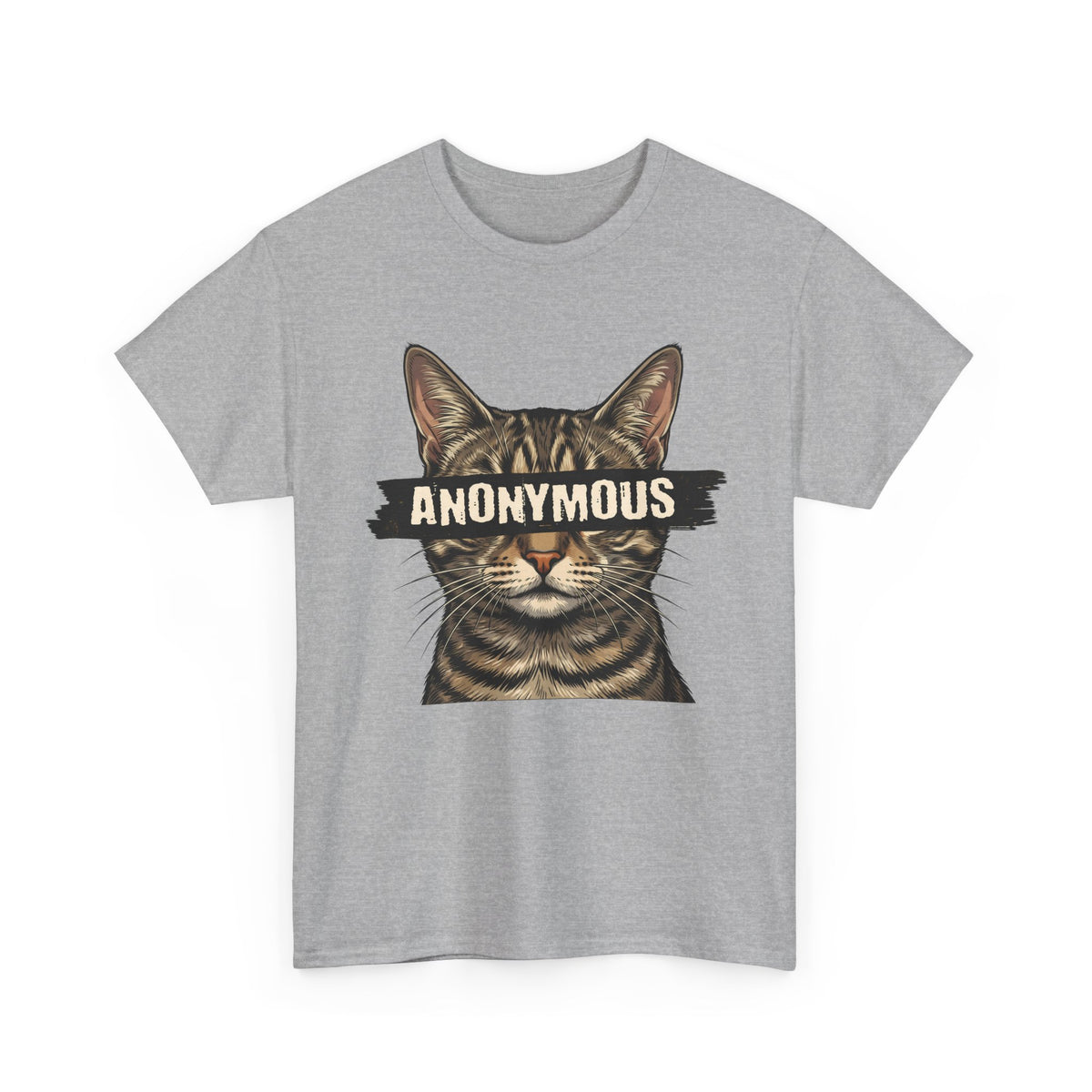 "Anonymous" Censored Cat T-Shirt, Edgy Feline Graphic Tee