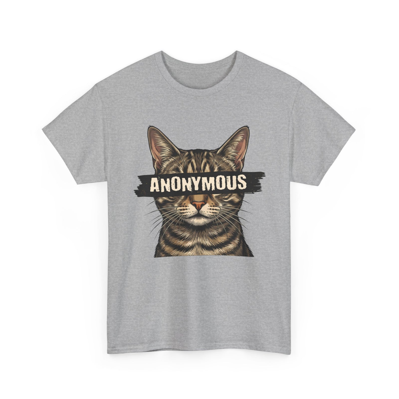 "Anonymous" Censored Cat T-Shirt, Edgy Feline Graphic Tee