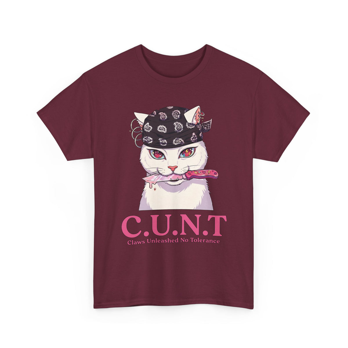 C.U.N.T Acronym Cat T-Shirt — Sassy Feline Rebellious Streetwear
