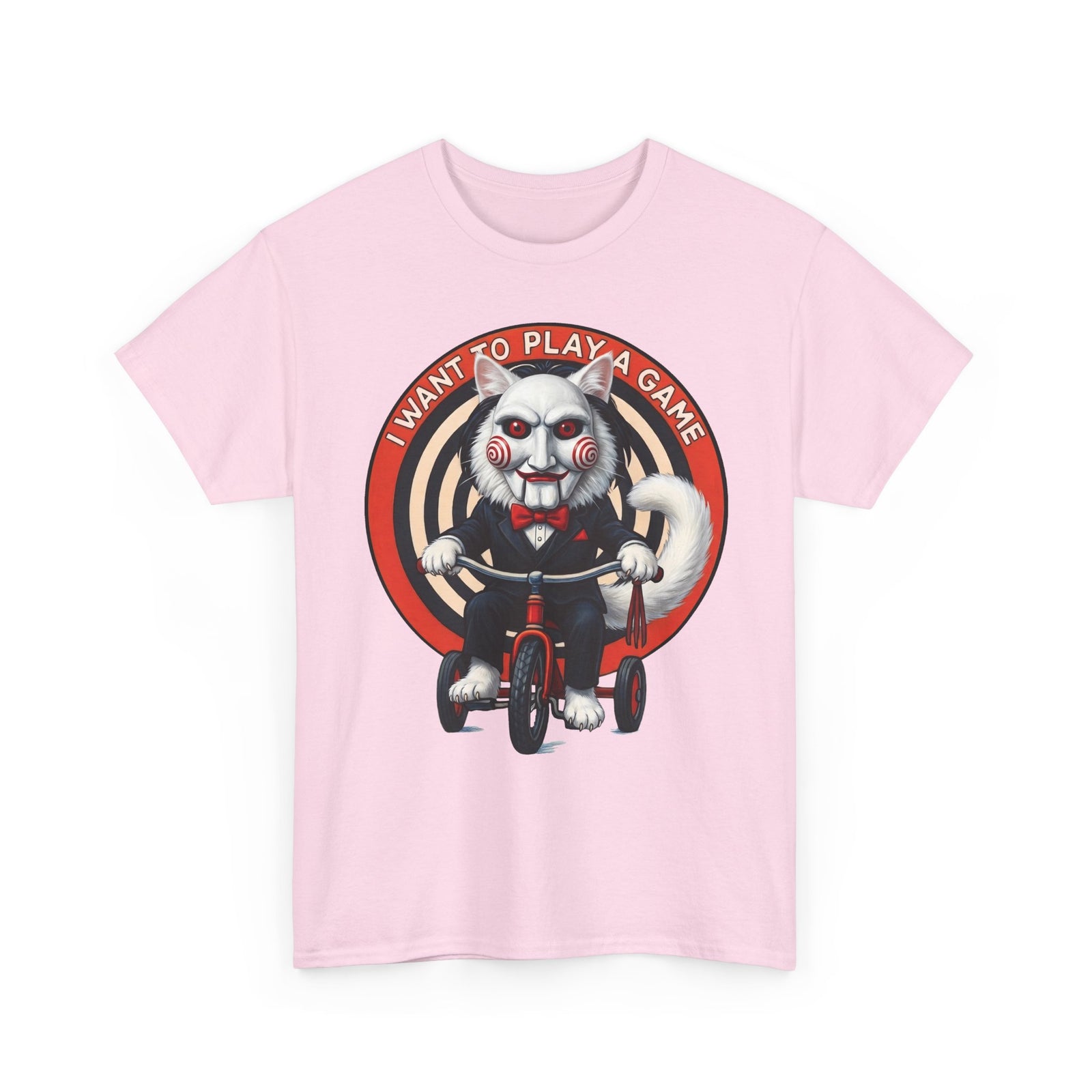 I Want To Play A Game SAW Cat T-Shirt — Funny Jigsaw Puppet Feline Tee