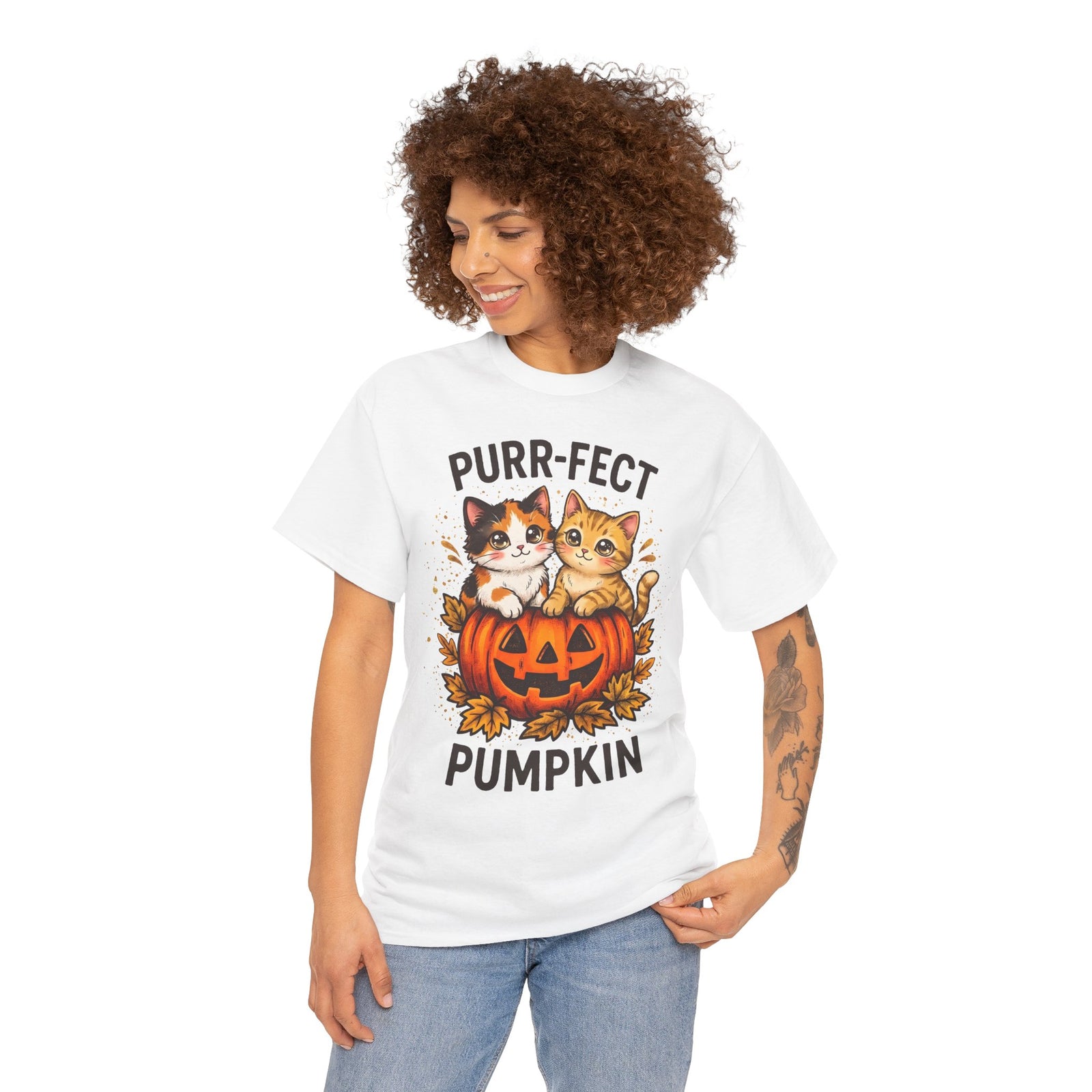 Purr-fect Pumpkin T-Shirt – Cute Halloween Cat Tee