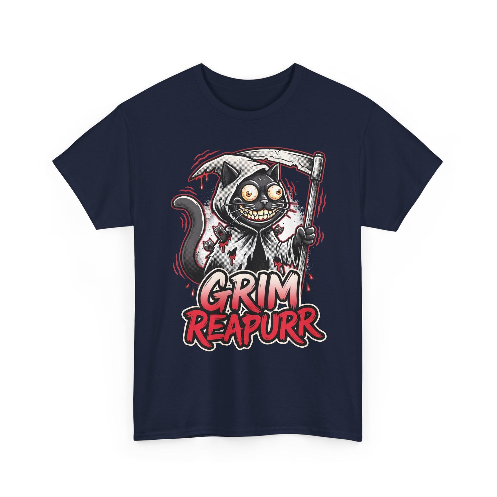 Grim Reapurr Black Cat Scythe Shirt — Funny Gothic Reaper T-Shirt