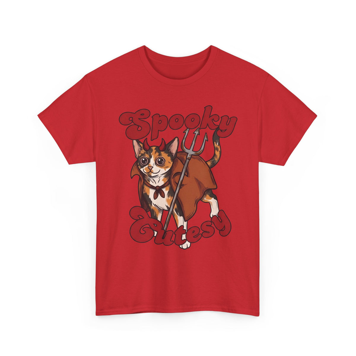 Spooky & Cutesy Devil Calico Cat Shirt — Funny Cute Halloween T-Shirt
