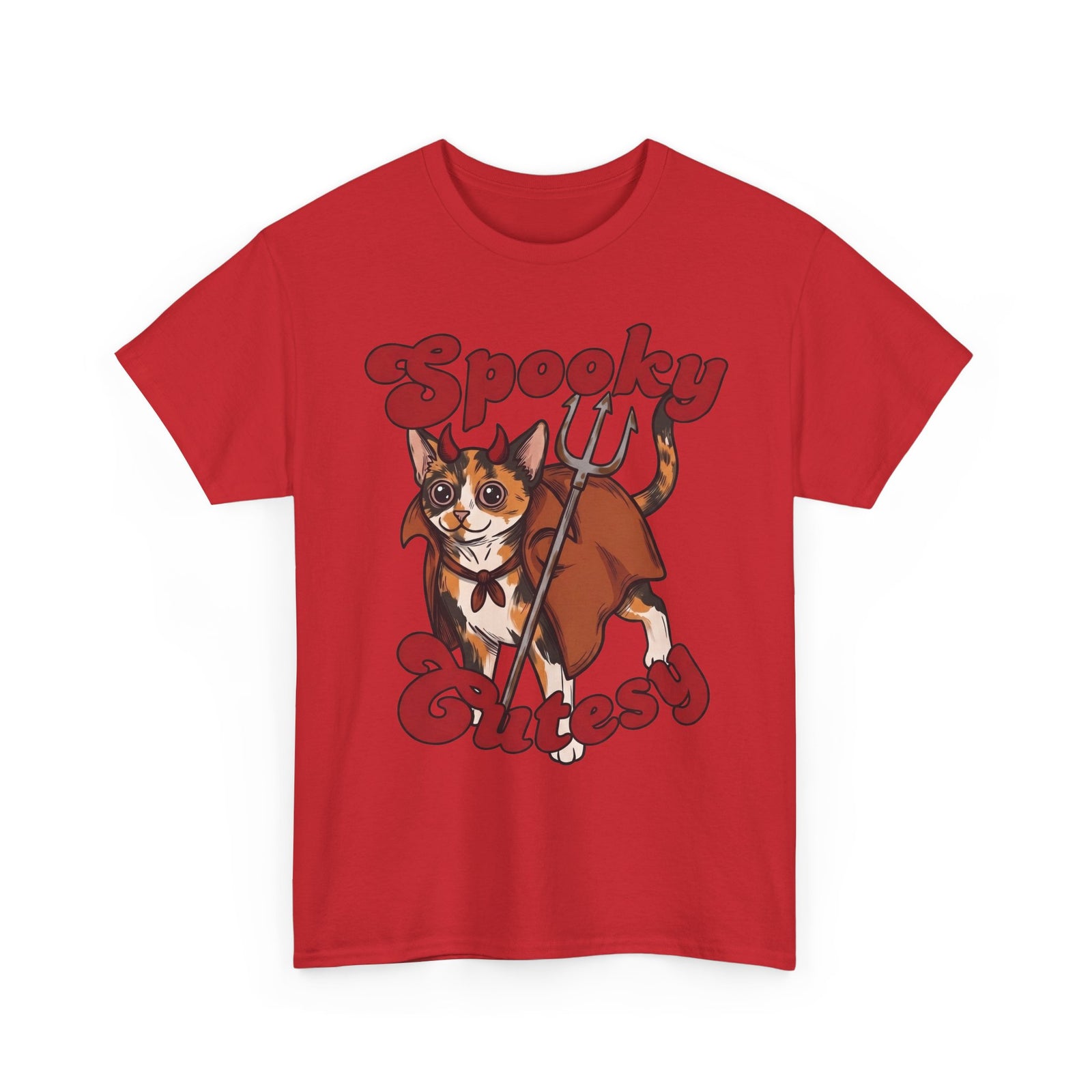 Spooky & Cutesy Devil Calico Cat Shirt — Funny Cute Halloween T-Shirt