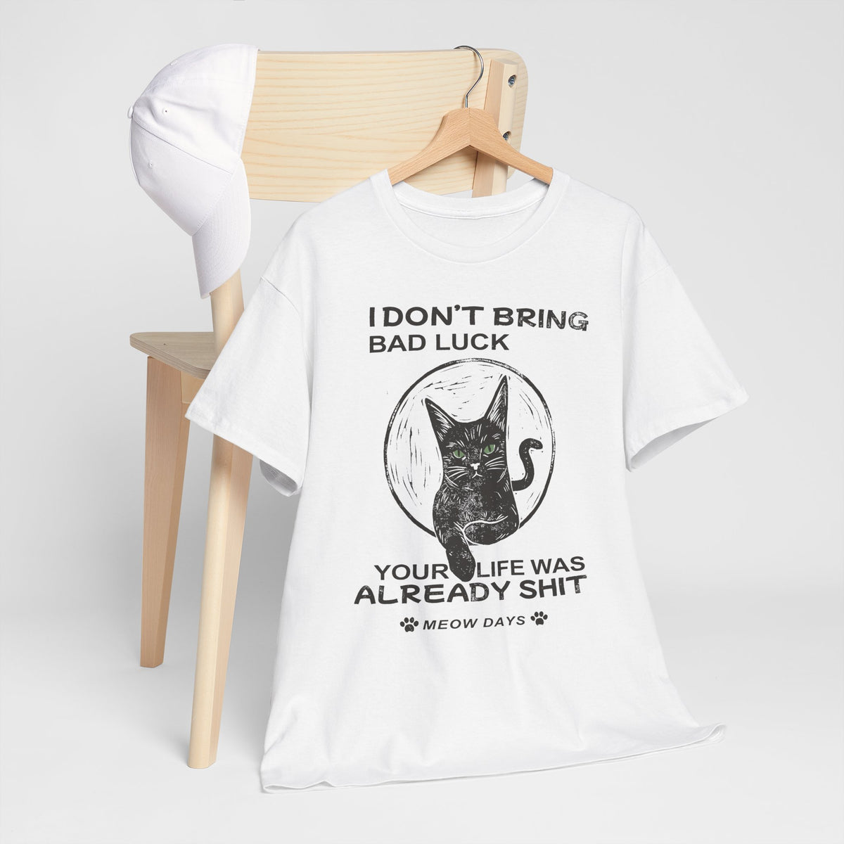 Black Cats Don't Bring Bad Luck T-Shirt — Cute Witchy Cat Tee for Cat Lovers