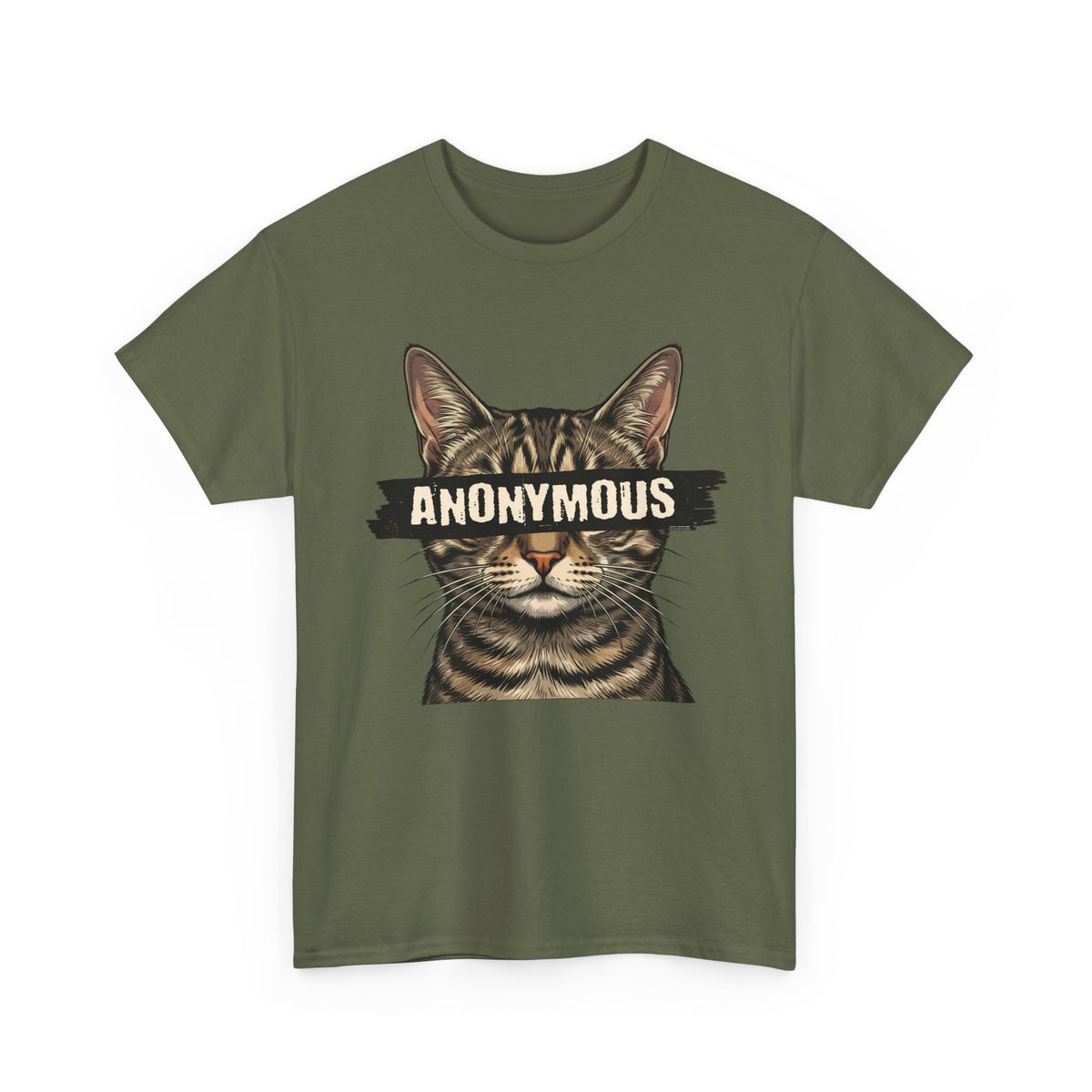 "Anonymous" Censored Cat T-Shirt, Edgy Feline Graphic Tee