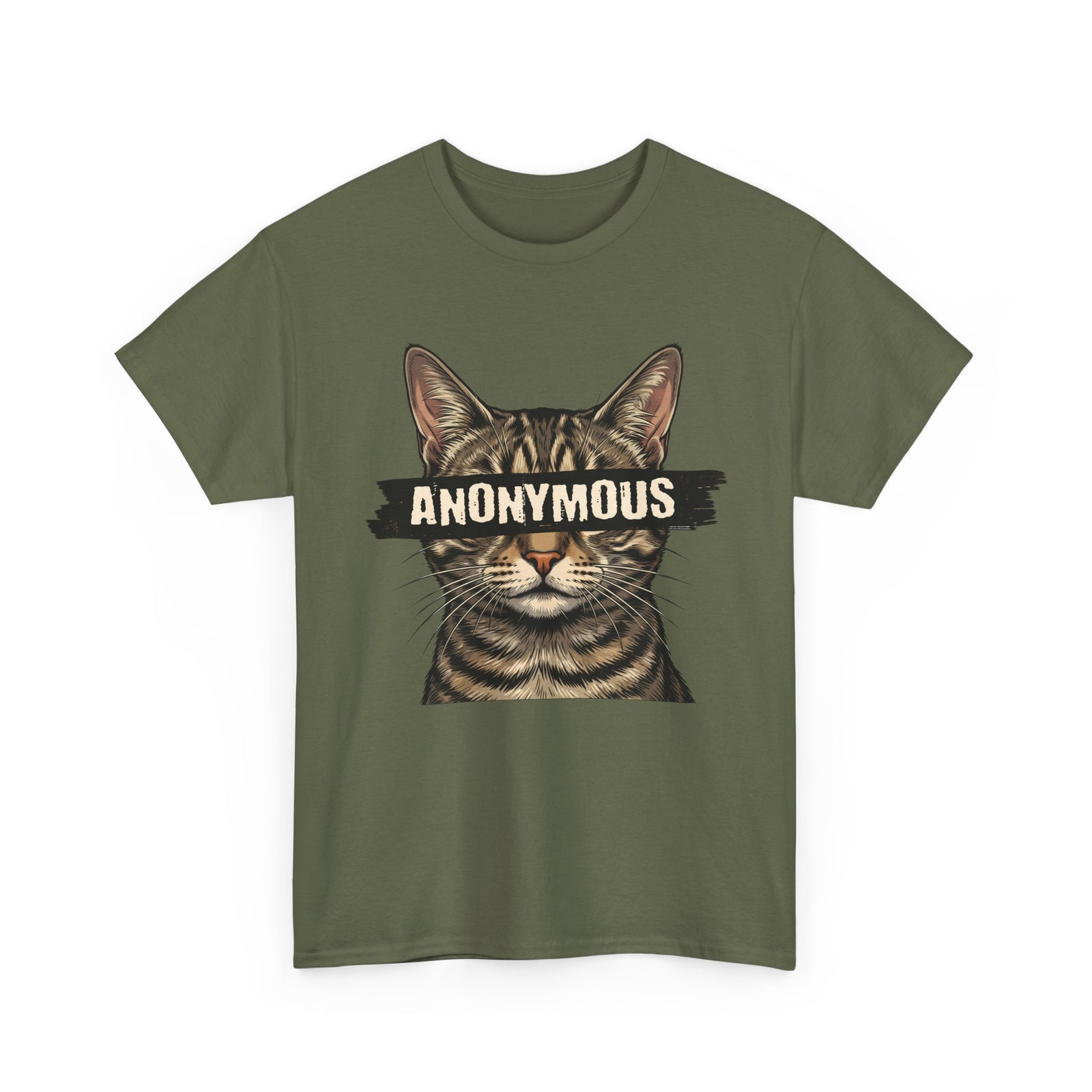 "Anonymous" Censored Cat T-Shirt, Edgy Feline Graphic Tee