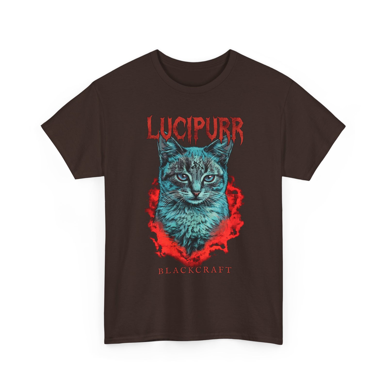 Lucipurr Blackcraft T-Shirt — Edgy Heavy Metal Satanic Cat Graphic Tee