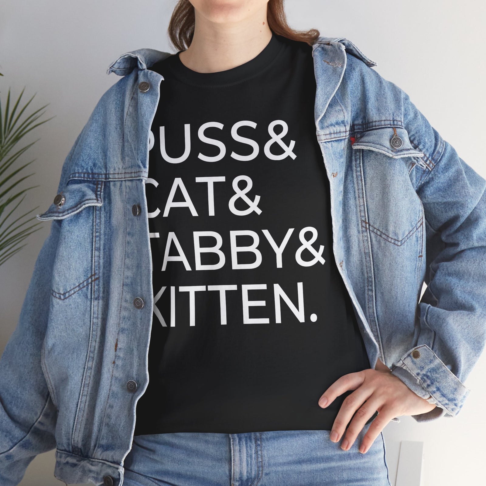 Puss and Kitten Cat Tee — Cute Tabby Cat Graphic T-Shirt