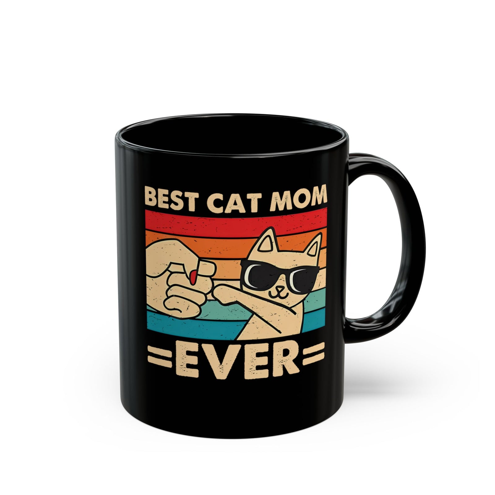 Best Cat Mom Ever Black Mug — Cute Cat Mom Gift