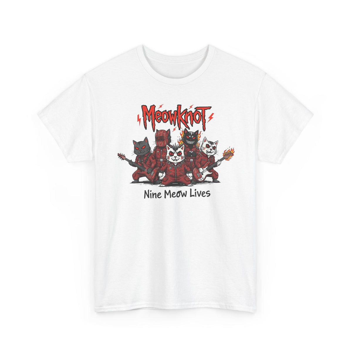 Meowknot Cat Band T-Shirt — Cute Musical Cat Graphic Tee