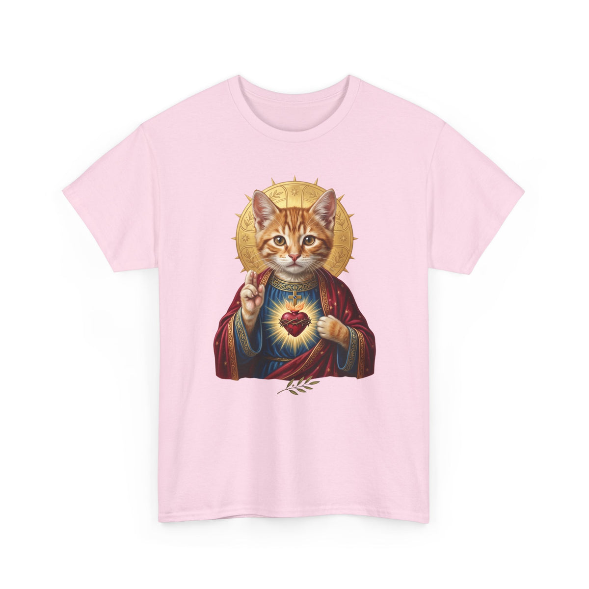Sacred Heart Cat T-Shirt — Christian Religious Cat Lover Graphic Tee