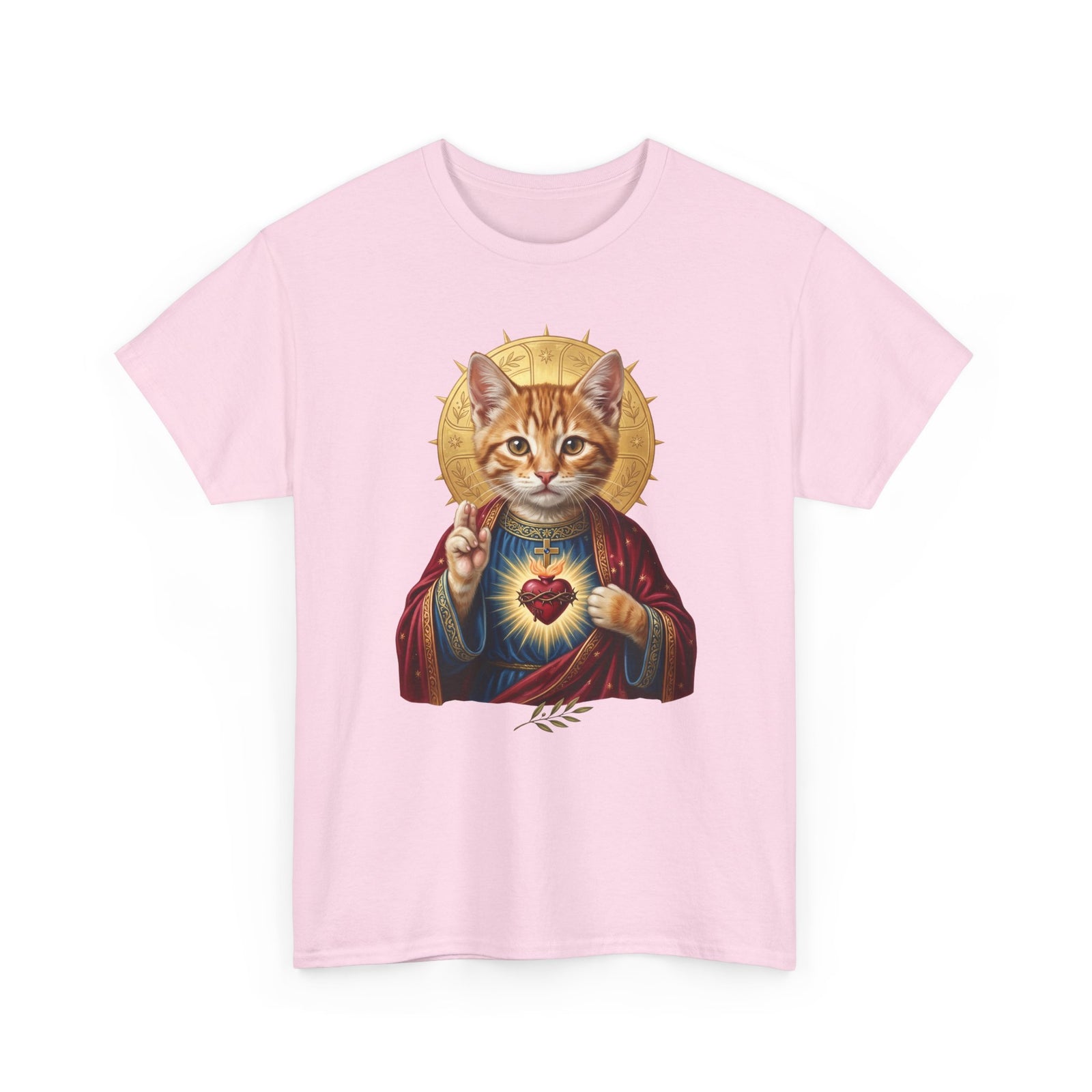 Sacred Heart Cat T-Shirt — Christian Religious Cat Lover Graphic Tee