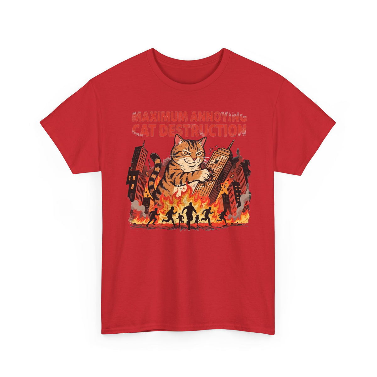 Cat Destruction Tee — 'Maximum Annoyance: Cat Destruction' Retro Apocalyptic Cat Graphic T‑Shirt