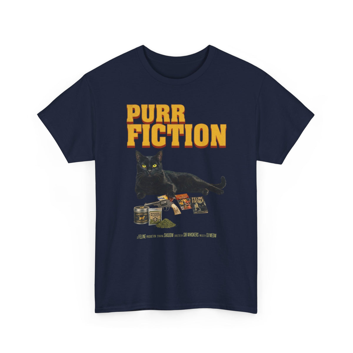 Purr Fiction Cat Parody T-Shirt