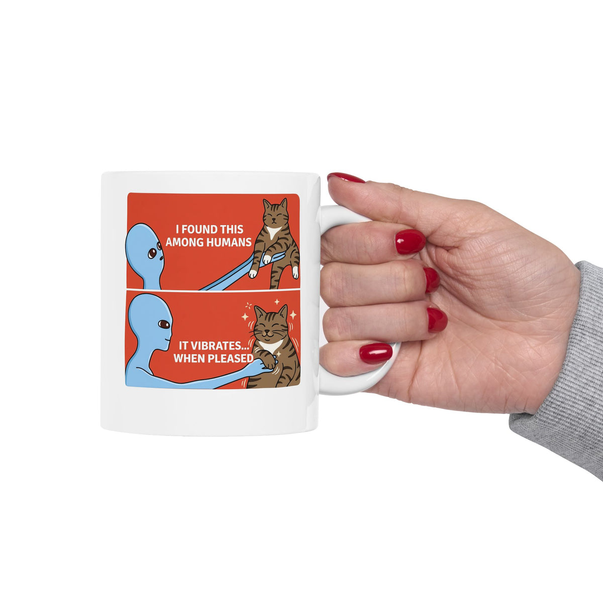 I Found a Cat Ceramic Mug — Cute Cat Lover Graphic Mug