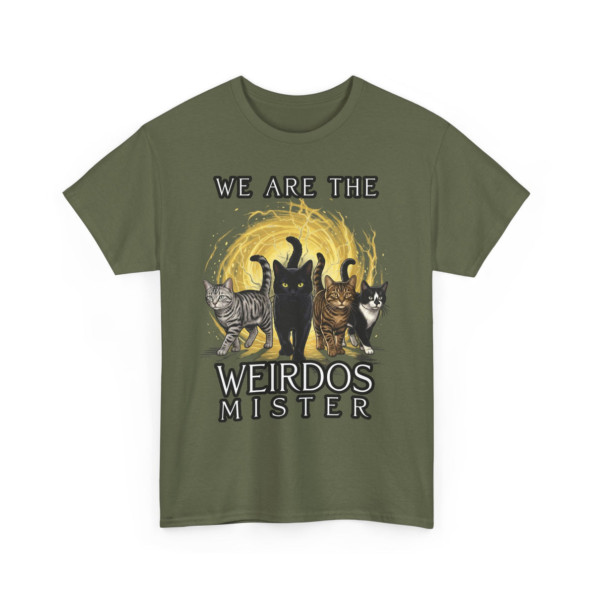 We Are The Weirdos Mister Tee — Gothic Cat Witchcraft Graphic T-Shirt