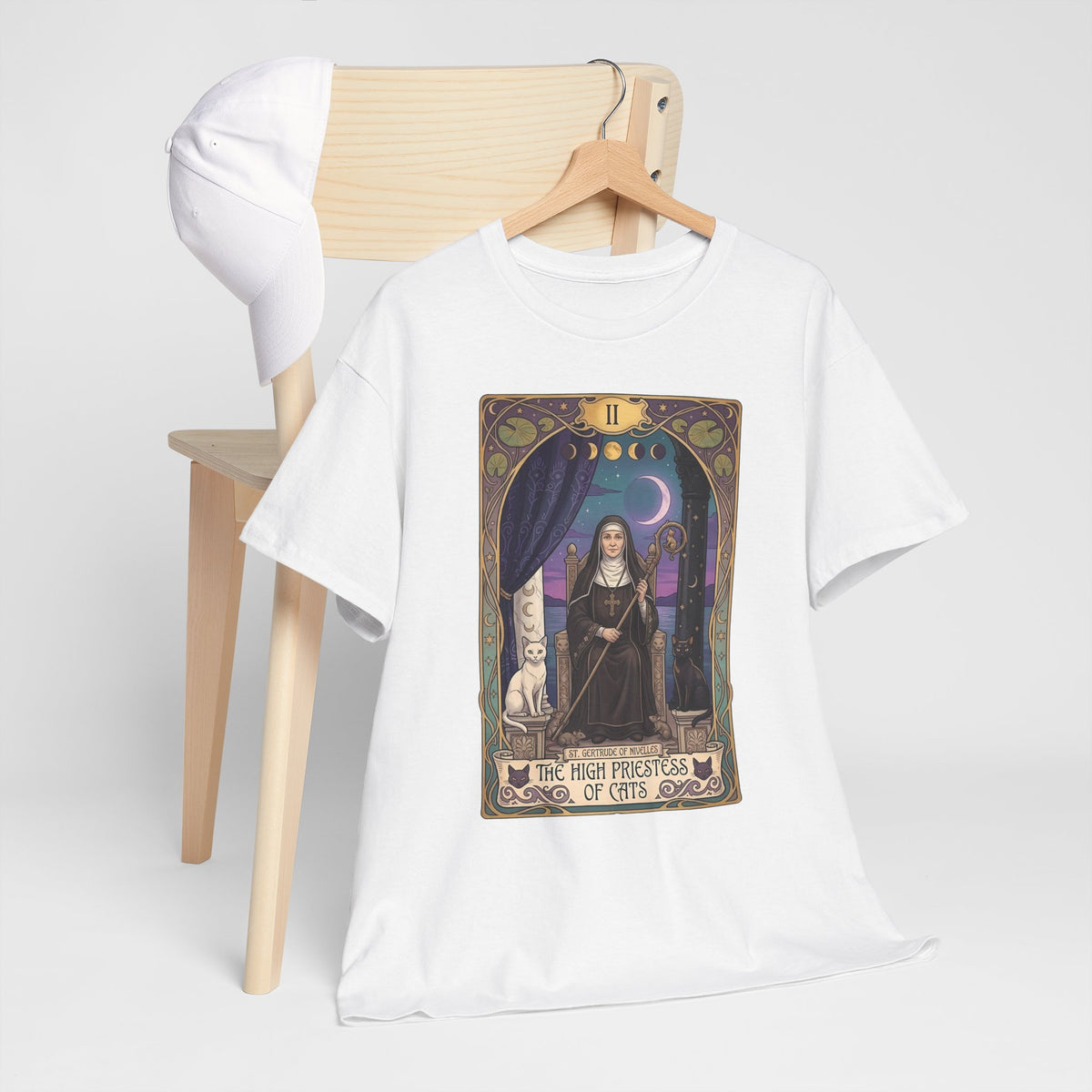 High Priestess of Cats T-Shirt — Mystical Cat Lover Tee