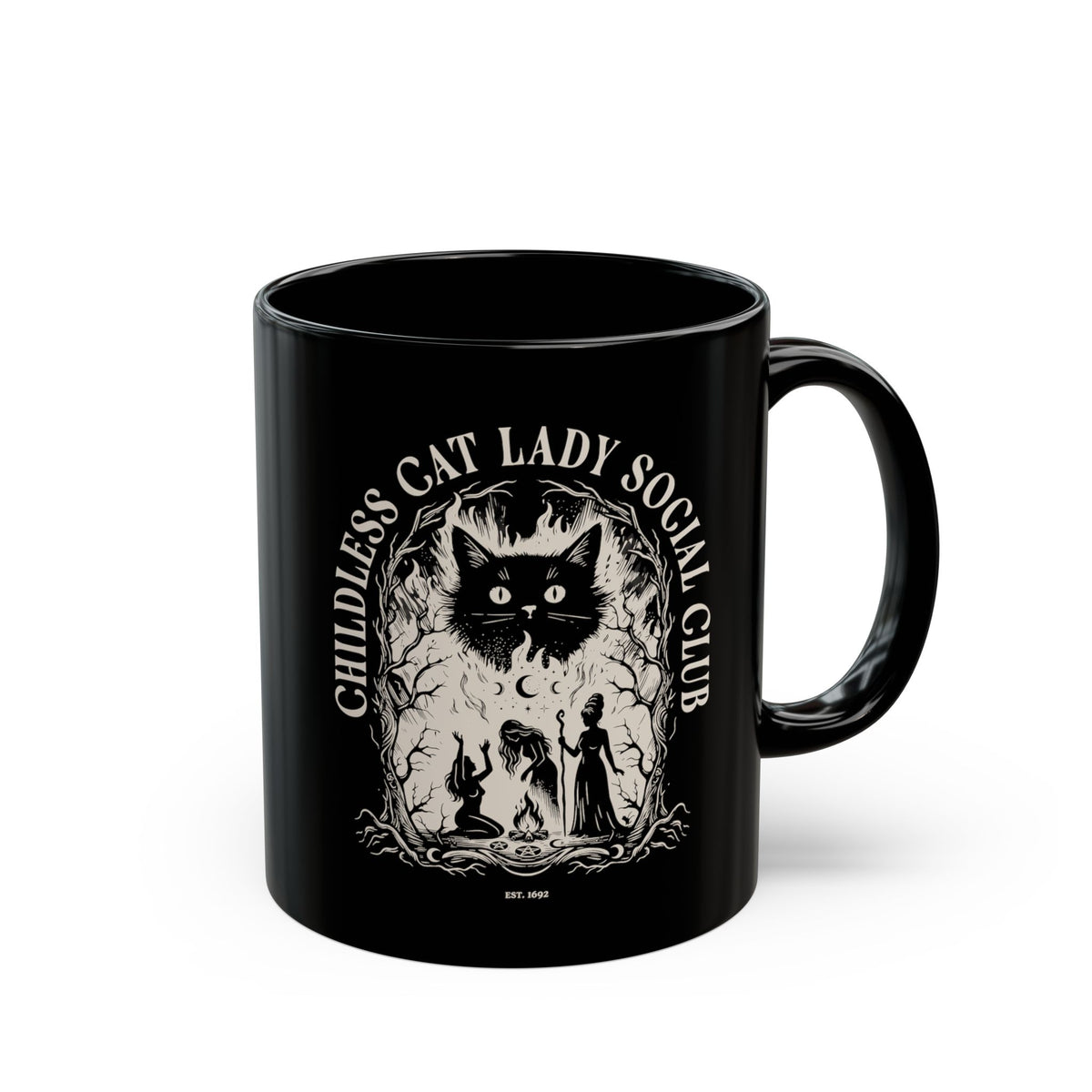 Childless Cat Lady Social Club Black Mug