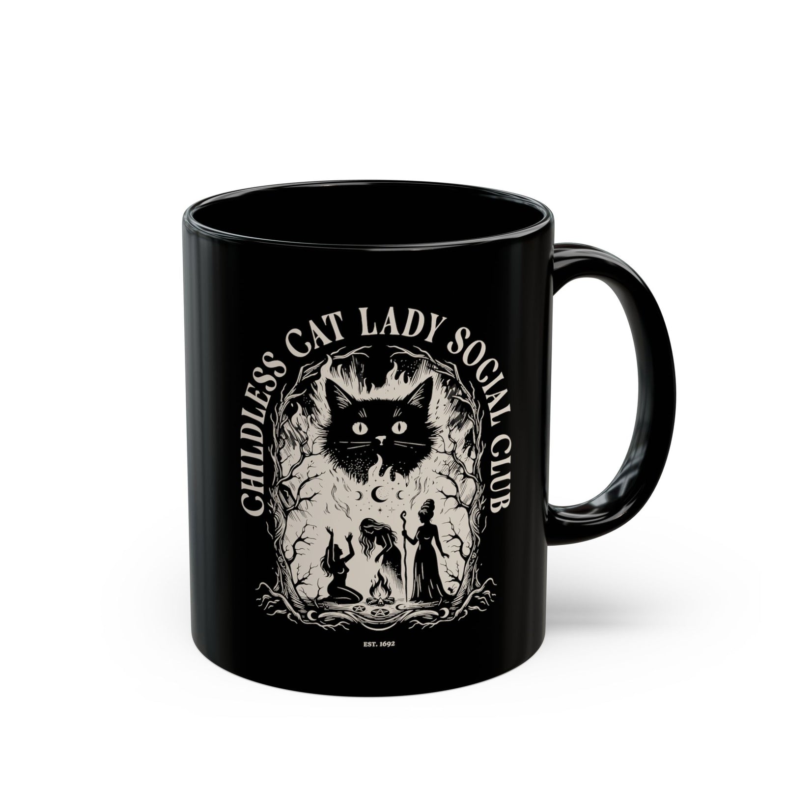 Childless Cat Lady Social Club Black Mug