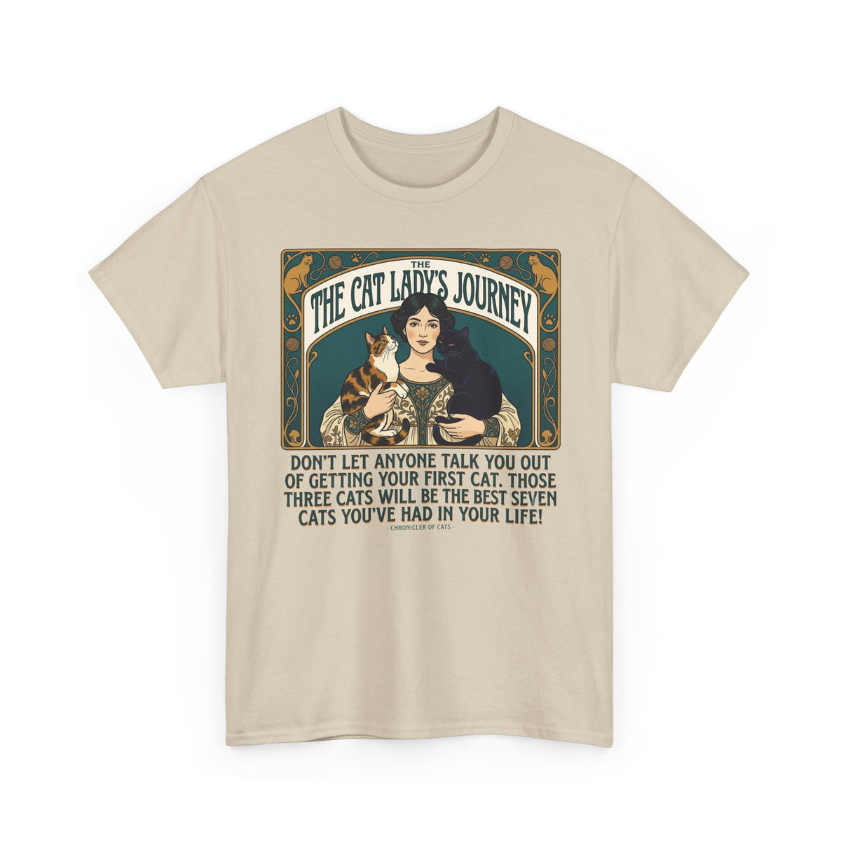 Cat Lady Journey T‑Shirt — "The Cat Lady's Journey" Vintage Cat Lover Tee
