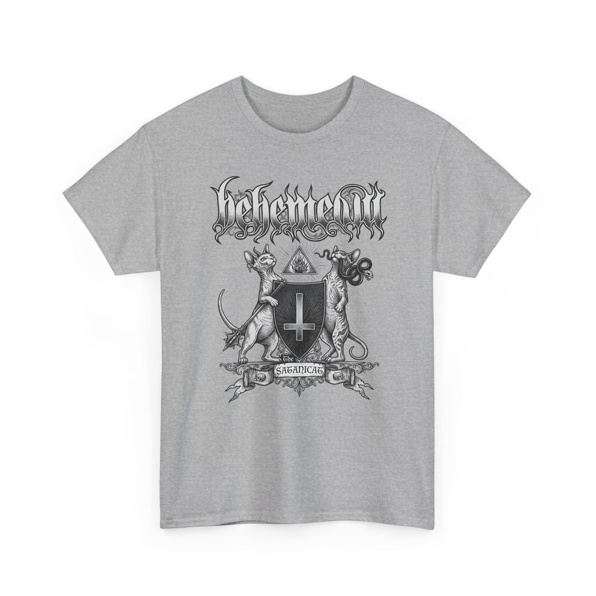 Satanicat Behemeow T-Shirt — Gothic Cat Graphic Tee