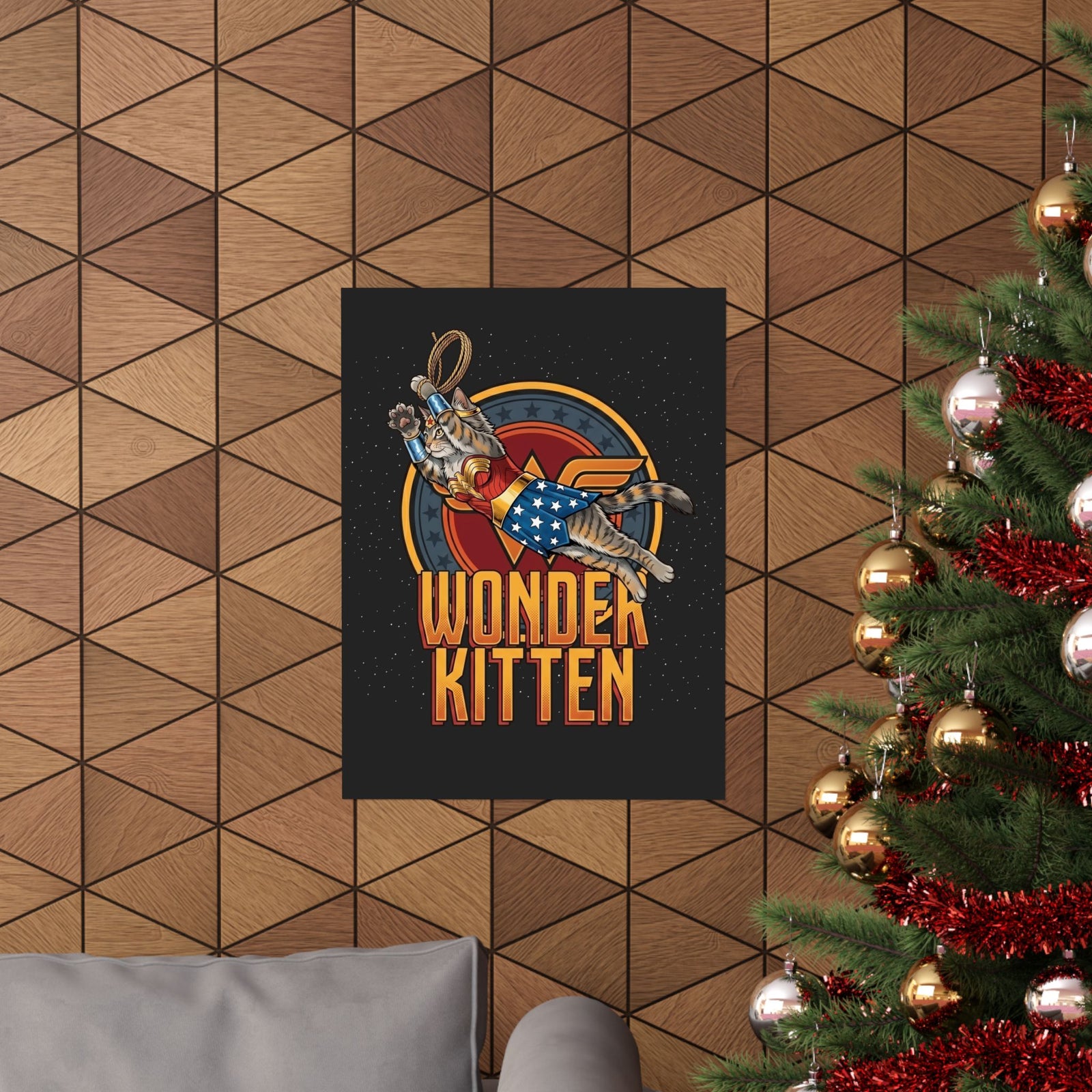 Wonder Kitten Poster — Cute Graphic Cat Poster