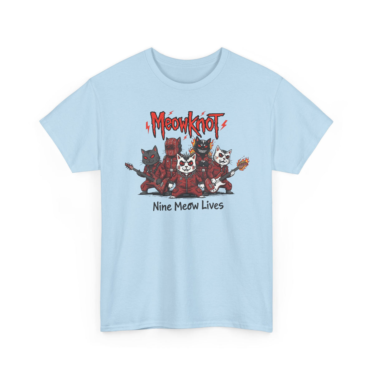 Meowknot Cat Band T-Shirt — Cute Musical Cat Graphic Tee